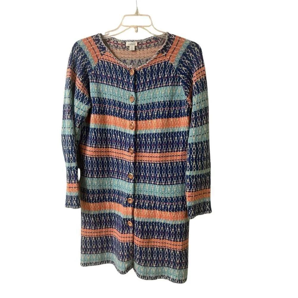 Sundance long cardigan multi color sz Medium